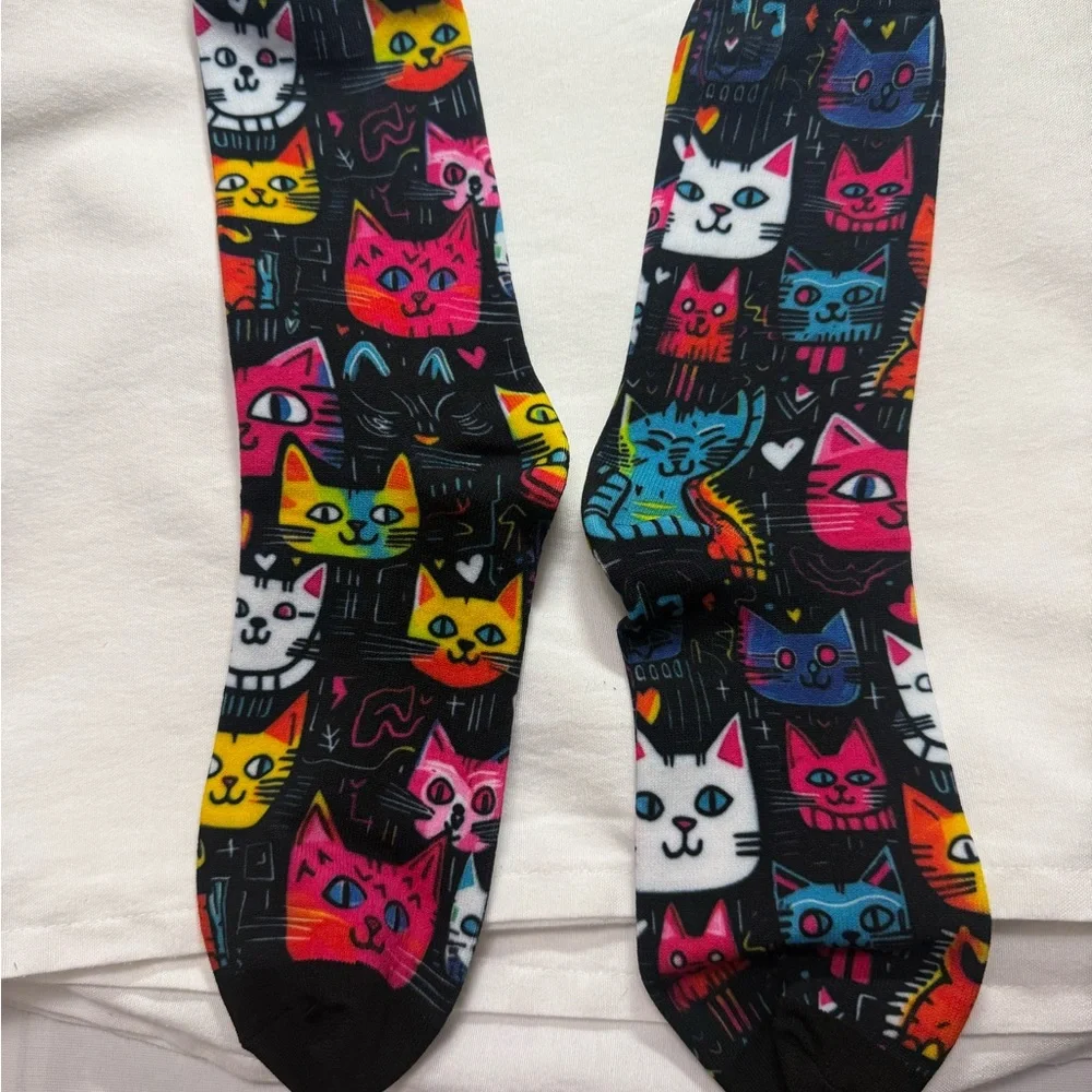 Colorful Cat Pattern Socks